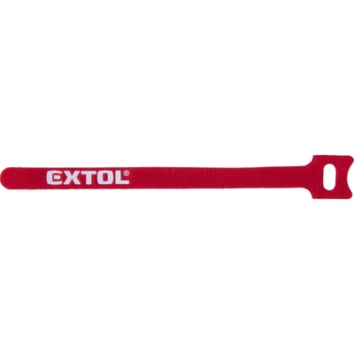 EXTOL кабелни връзки 12, 0x200mm 30pcs, велкро, за многократна употреба (разглобяеми), червени, найлон