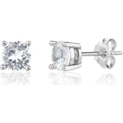 Jan Kos jewellery stříbrné náušnice s bílým kamenem 12117908