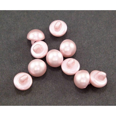 Gombík perlička so spodným prišitím - stredně staroružová perleťová - priemer 0,9 cm