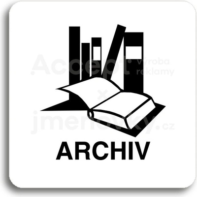ACCEPT Piktogram archiv - bílá tabulka - černý tisk bez rámečku