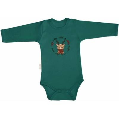Detské body DEER s dlhým rukávom Wheels zelená