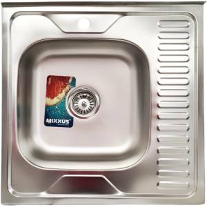 Mixxus z6060l-08-180e (satin) кухненска мивка от неръждаема стомана (10032) Мивка за вграждане
