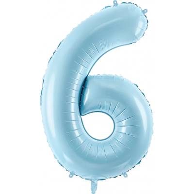 vybavsenaparty Fóliová číslice baby blue '6' 86 cm