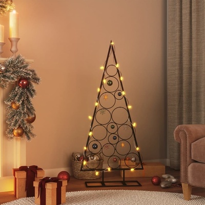vidaXL Kovový vánoční stromeček pro dekorace černý 125 cm 359599