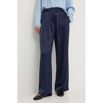 Answear Lab Панталон Answear Lab в тъмносиньо със стандартна кройка, с висока талия (sng.spd05p.tjs)