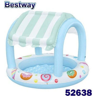 Bestway Детски надуваем басейн, 104x84 см, Bestway 52638 Sunshade Sweet Shoppe, със сенник (52638 Sunshade Sweet Shoppe)