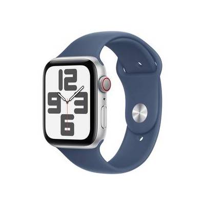 Chytré hodinky Apple Watch SE 2024 GPS + Cellular 40mm pouzdro ze stříbrného hliníku - denimový sportovní řemínek - M/L (MXGG3QC/A)