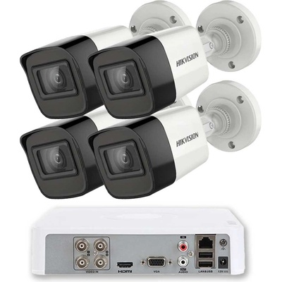 HIKVISION Готов Комплект 4 Камери Hikvision 5MP AoC 30m IR Bullet с 1TB Диск (ZK42230E)