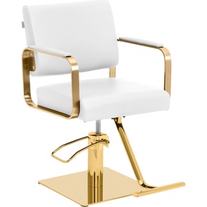 Physa Салонен стол с поставка за крака - 50 - 66 см - 200 кг - бял/златен PHYSA OTLEY WHITE_GOLD (PHYSA OTLEY WHITE_GOLD)
