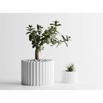 Image 1 of Кашпа Ancona Голяма, 135x135xH100mm - Бял Мат