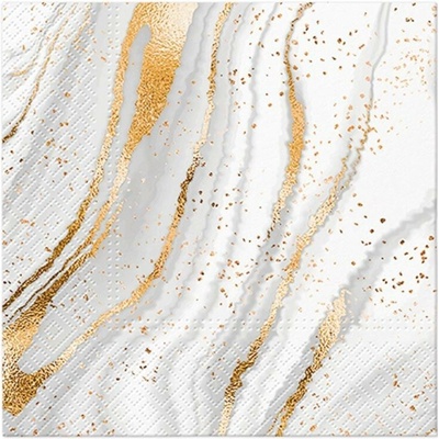 PAW SDL137100 Golded Marble servítky 3V vianočné 20ks 33x33cm
