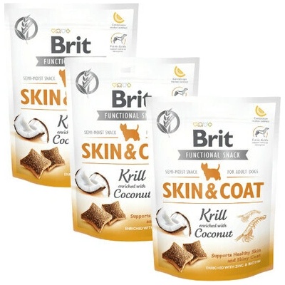 BRIT Care Dog Functional Snack skin&coat Krill 3x krill maškrty na srsť 150 g