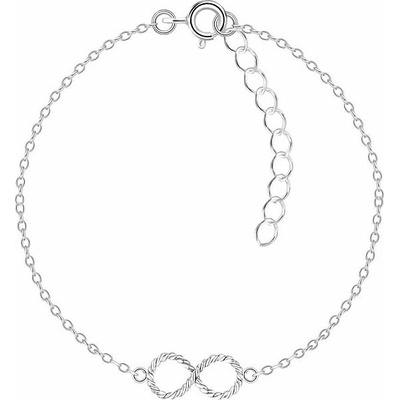 Nefertitis 08698 Stříbrný náramek řetízek INFINITY 18 cm NF59074 18 cm, 0,80 g