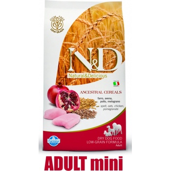 N&D Ancestral Grain Dog Adult Mini Chicken & Pomegranate 7 kg