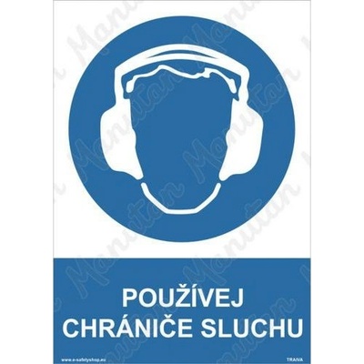 Manutan Používej chrániče sluchu, samolepka 148 x 210 x 0,1 mm A5