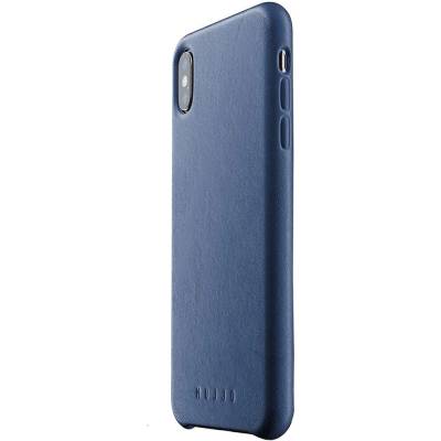 Mujjo Leather Case - кожен (естествена кожа) кейс за iPhone XS Max (син)