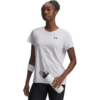 Under Armour Дамска фланелка с къс ръкав Under Armour Tech Texture Womens Short Sleeve Performance Gym Top - White/Black