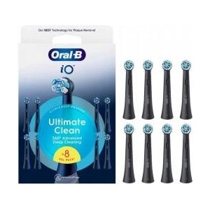 Oral-B | Wymienne główki do szczoteczek do zębów | iO UltimateClean | Główki | Dla dorosłych | Liczba główek w zestawie 8 | Czarny
