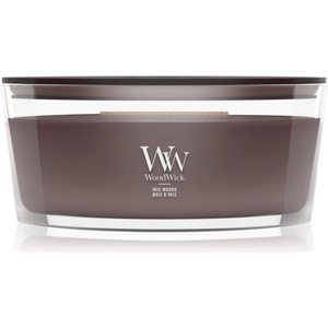 WoodWick Iris Woods ароматна свещ с дървен фитил 453.6 гр