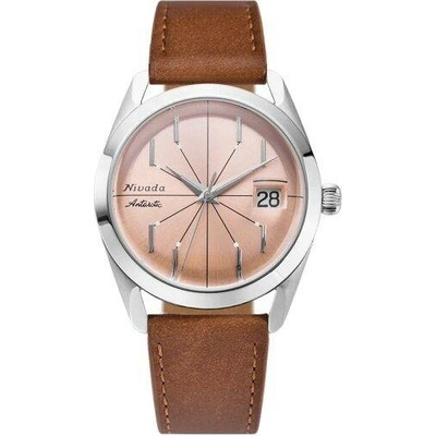 Nivada Grenchen Antarctic Salmon Spider Brown Leather