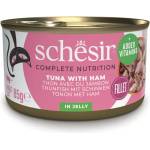 Schesir риба тон и шунка - Пълноценна храна с риба тон и шунка в желе за котки Schesir Tuna with Ham in Jelly 85 г