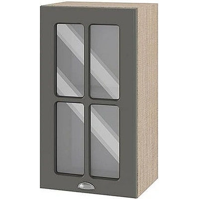 ИРИМ Горен кухненски шкаф витрина Сити МФ-Цимент мат-06-102 40 см