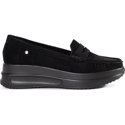 Goodin Komfortní dámské černé mokasíny na platformě