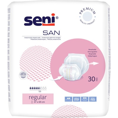 Seni SAN Regular plienky vkladacie anatomické 5,5 kvap. 1500 ml 30 ks