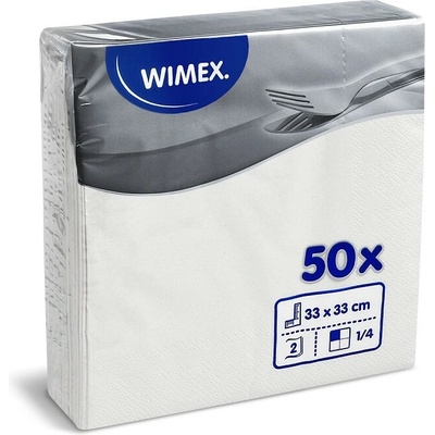 Wimex ubrousky 2V bílé 50ks 33x33cm