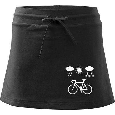 Cyklista za každého počasia športová sukňa Two in One čierna