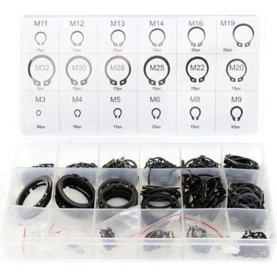 Sada vnitřních segerových kroužků 300 ks, 3 – 32 mm,Kraft&Dele KD10510 – Sleviste.cz