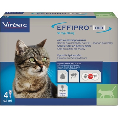 Effipro DUO Cat (1-6kg) 50/60 mg, 4 x 0,5 ml – Zbozi.Blesk.cz