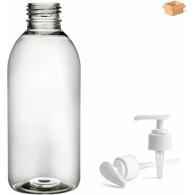 Tera plastová lahvička čirá s bílou pumpičkou 250 ml 180 ks