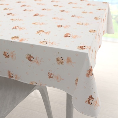 Biante Dětský bavlna čtvercový ubrus Sandra SA-759 Malé baletky na bledě růžovém 100x100 cm