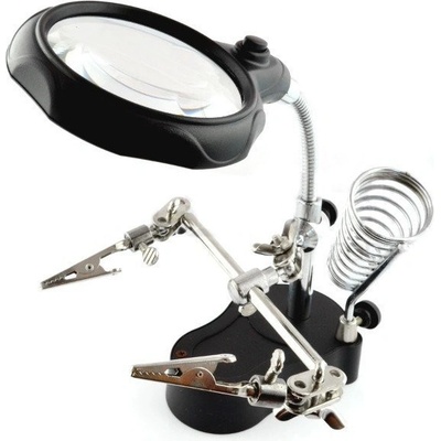 Rukojeť s lupou a LED podsvícením - třetí ruka ZD-126-2 – Zboží Mobilmania