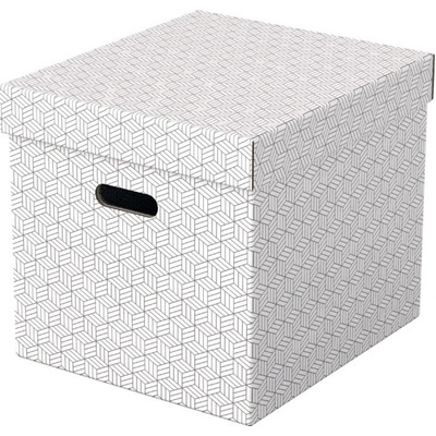 ESSELTE Krabice úložná Esselte - kostka / bílá / 365 x 320 x 315 mm / s otvory / 3 ks 179214