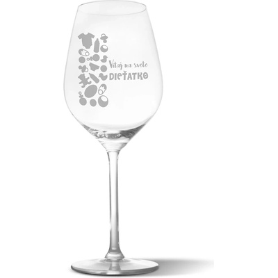 Sablio Pohár na víno Vitaj na svete dieťatko 490 ml
