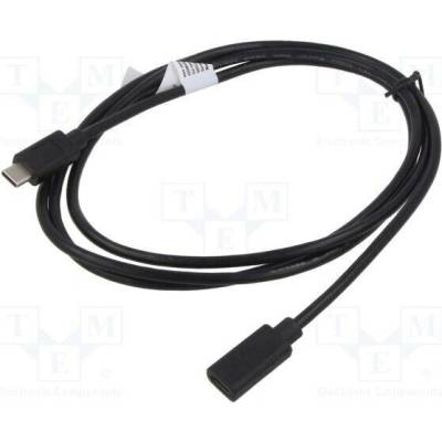Digitus AK-300210-020-S USB 2.0, USB C zásuvka, USB C vidlice, niklovaný, 2m, černý