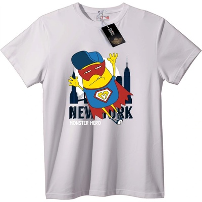 NOONEBRAND Тениска Чудовищен супер герой - L, White