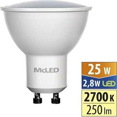 McLED LED GU10, 2,8W, 2700K, 250lm