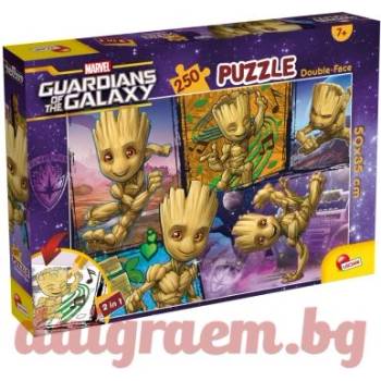 Lisciani Пъзел lisciani 109623 - 250 части - Пазители на Галактиката, Грут, двулицев пъзел (li109623)