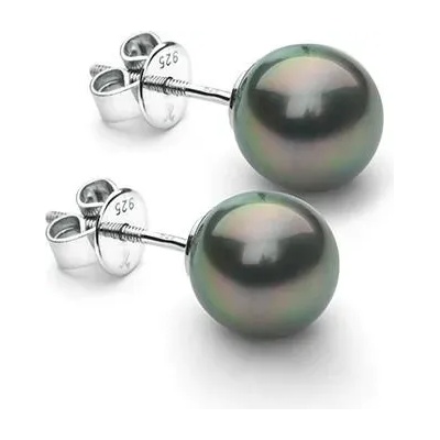 Swan Сребърни обици с естествена перла от Таити TA08 Swan