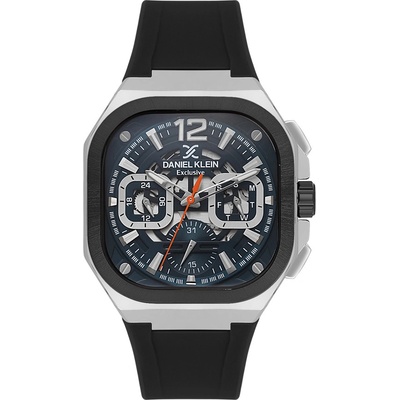 Daniel Klein DK. 1.14008-3 Мъжки часовник, черен -Син циферблат, Силиконова каишка