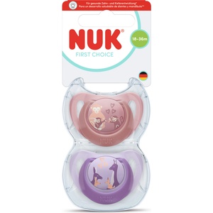 Nuk First Choice биберон залъгалка, силикон, 18+ мес. , 2 бр. , Маймуна/Кенгуру (10177247)