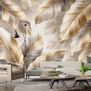 Art Gift Decor Фототапет за хол със златни елементи