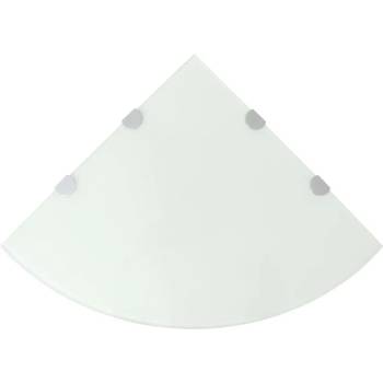 Image 1 of vidaXL Ъглови рафтове, 2 бр, бяло стъкло с държачи хром, 45x45 см (3051600)