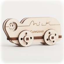 CuteWood Dřevěné 3D puzzle Kamion s mlékem