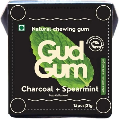 Gud Gum charcoal spearmint přírodní žvýkačky - 15 ks
