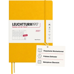 Leuchtturm1917 Weekly Planner 2027 Composition (B5) - 254 x 178 mm - January-December (12 months) - weekly overview with hourly grid 7: 00-22: 00 per column - 80 g/m2 paper - 400310 (400310)
