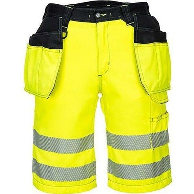 Portwest PW3 Hi-Vis Holster Reflexní kraťasy černo-žluté